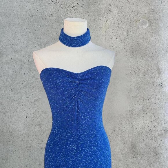 Vintage Royal Blue Formal Gown - Picture 2 of 8